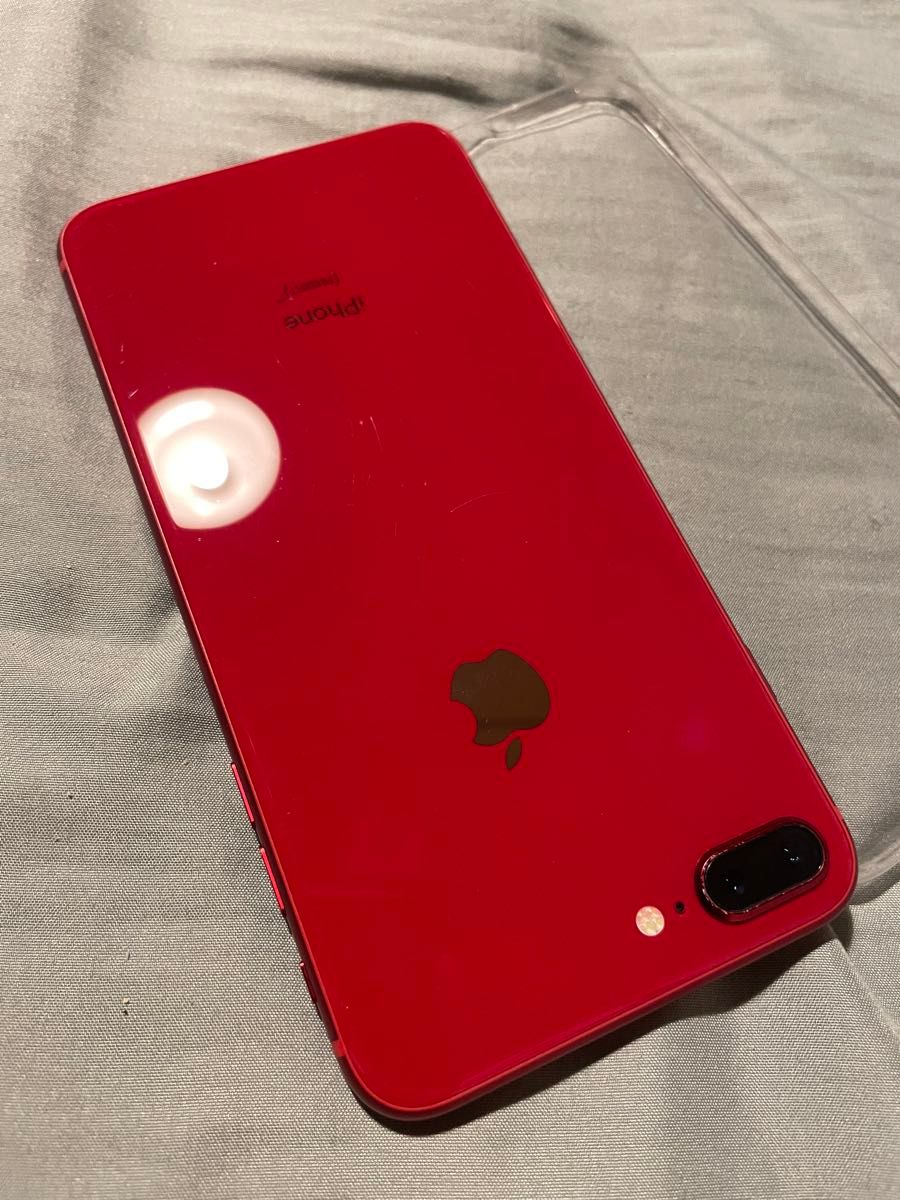 iphone 8 plus 64G レッド Simフリー バッテリー96% 新ガラスフィルム3