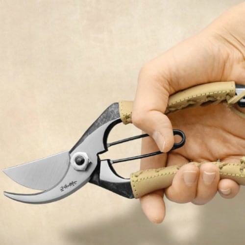 みきかじや村 剪定鋏 A型 本革巻 7インチ 180mm 金止 おの義 鍛造